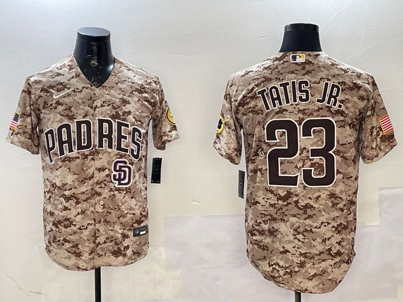 Men San Diego Padres 23 Tatis jr Camo Game 2025 Nike MLB Jersey style 6